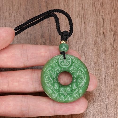 Feng Shui Pi Xiu Necklace – Double-Sided Carved Nephrite Jade Pendant, Symbolizing Good Luck and Prosperity, Great Gift for Career Success.4