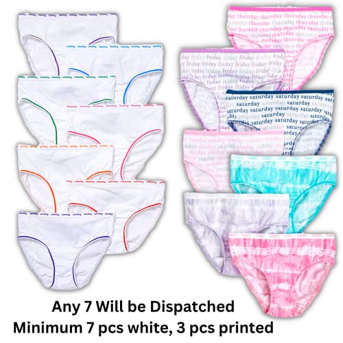 Image of TuddyBuddy Girl's 100% Cotton Graphic Prints Briefs /Panty /Underwear /Panties, Multicolor