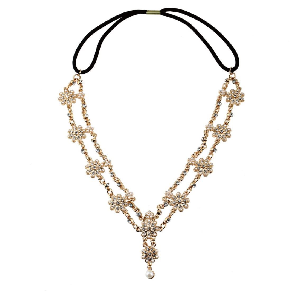 ARHZ Diamantes para el pelo cadenas nupcial diamantes de imitación cabeza cadena tocado boda diadema con cuentas pieza de pelo Festival joyería para el cabello para novias y damas de honor