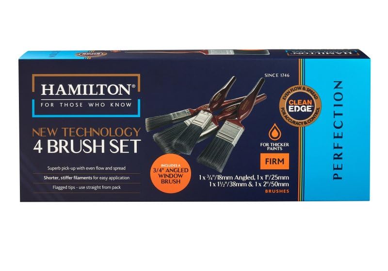 Hamilton Perfection Clean Edge Paint Brush Set X 4 including 3/4 Angled Window Brush