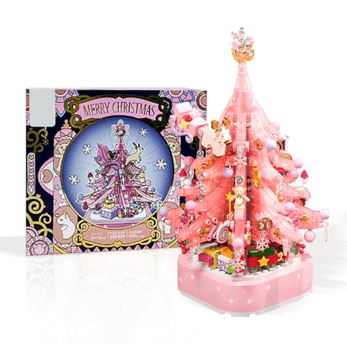 Christmas Tree Building Blocks Christmas Building Blocks Christmas Bricks Toy for Boys Girls Pink Christmas Tree