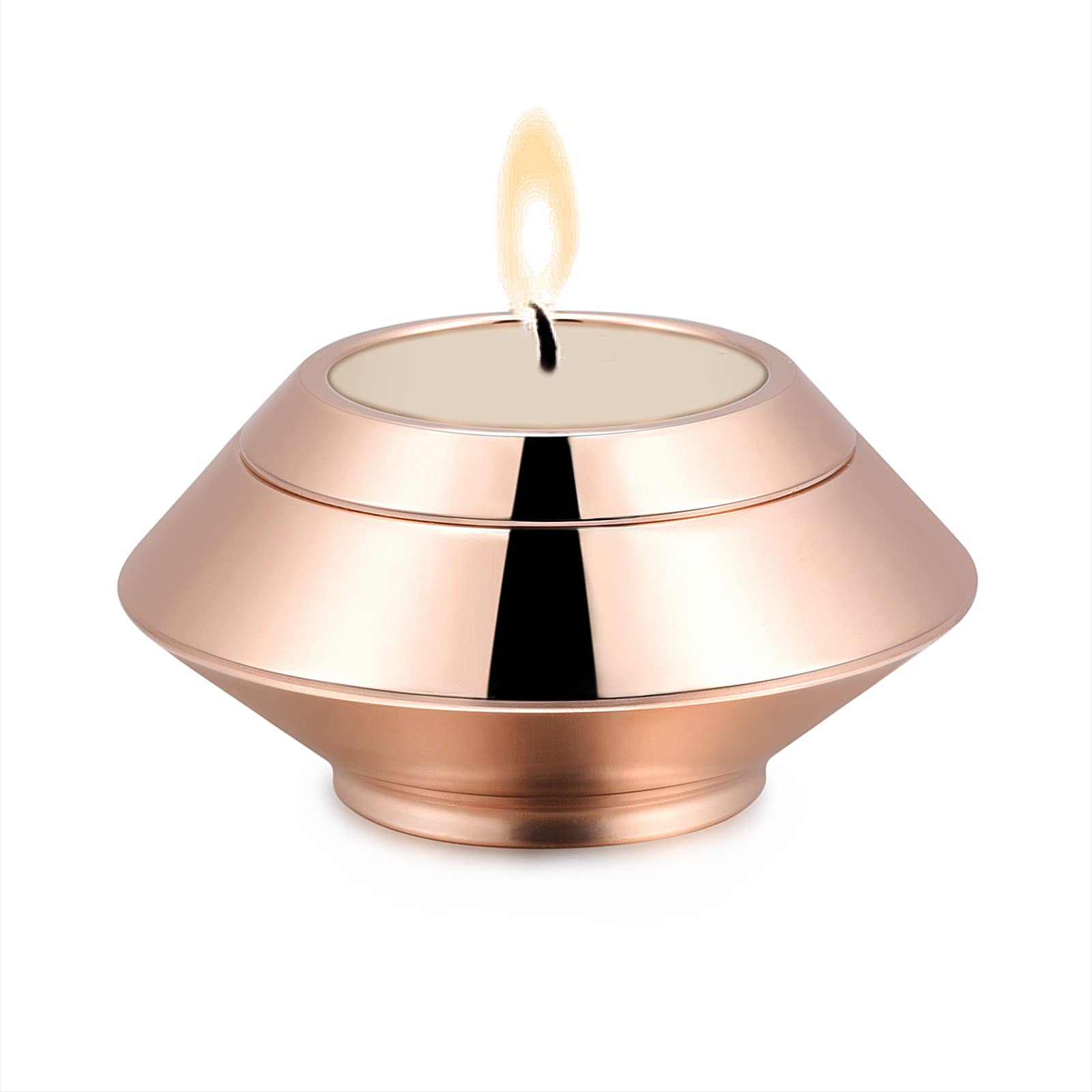 QGJNSGC Small Urn for Human Ashes Cremation Ashes Storage Keepsake Candle Holder Funeral Memorial Ash Holder for Adult Male Dog Urn Cat Urn Stainless Steel Funeral (Rose gold)