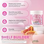 Creatine for Women | Creatine Monohydrate + BCAA Powder Myo-Inositol Collagen Biotin Hyaluronic Acid Folate L Glutamine Vitamin D3 Iron Zinc D-Chiro-Maca Digestion Shelf Builder by Clean Nutra - Image 5