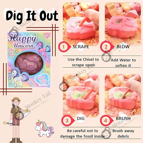 Image of MONKEYTAIL Dig-It-Out Unicorn Excavation Kit | Fun & Educational with Surprise Toy Inside | Fun & Educational Activity for Kids