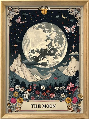 Image of Leczany Cross Stitch Patterns Stamped Kit for Beginners | Embroidery Supplies DIY Craft Kit Needlepoint for Adults Starter | 11CT, 3 Strands | The Moon 15.8x21.7 inches