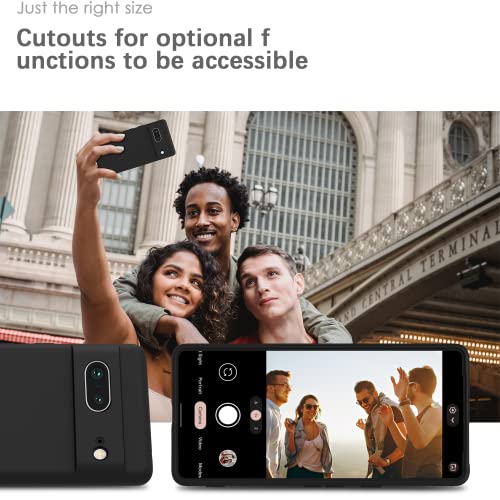 Image of YATWIN Silicone Back Case for Google Pixel 7, Soft-Touch Phone Back Cover for Google Pixel 7 - Black