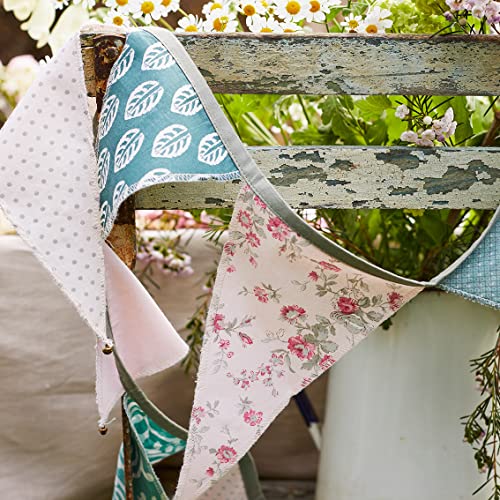 Green and Pink Fabric Bunting - 3m, Meadow