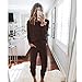 PRETTYGARDEN Women Fall 2 Piece Lounge Outfit Long Sleeve Tops High Waisted Jogger Pants Set Spring Travel Clothes Tracksuit (Brown,Medium)