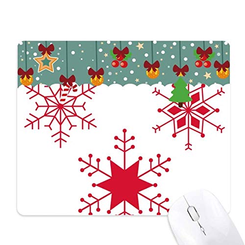 Tapis de souris Noël antidérapant rouge flocon de neige
