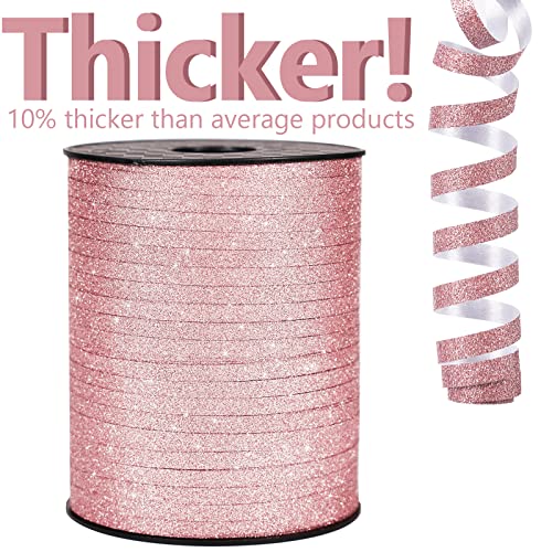 Image of PartyWoo Rose Gold Ribbon - 500 Yard Curling Ribbon for Crafts, Balloons, Gift Wrapping, Hair, Florist Flowers (1 Roll)