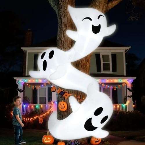 JOYIN 8ft Tall Halloween Inflatables Outdoor Decorations, Inflatable Ghosts Hugging Tree, Light Up Ghost Halloween Blow Up Yard Decoration for Patio Lawn Garden Trees Outside Holiday Decor JOYIN 8ft Tall Halloween Inflatables Outdoor Decorations, Inflatable Ghosts Hugging Tree, Light Up Ghost Halloween Blow Up Yard Decoration for Patio Lawn Garden Trees Outside Holiday Decor