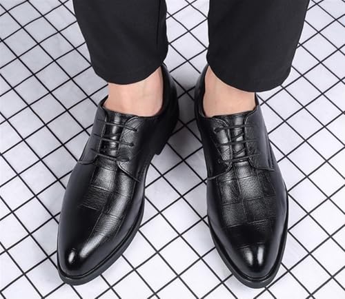 Mens Leather Fashion Business Oxfords Casual Shoes Dress Formal Leather Cap Toe Wedding Derby Shoes Lace Up Walking Low-top Formal Shoes for Men3