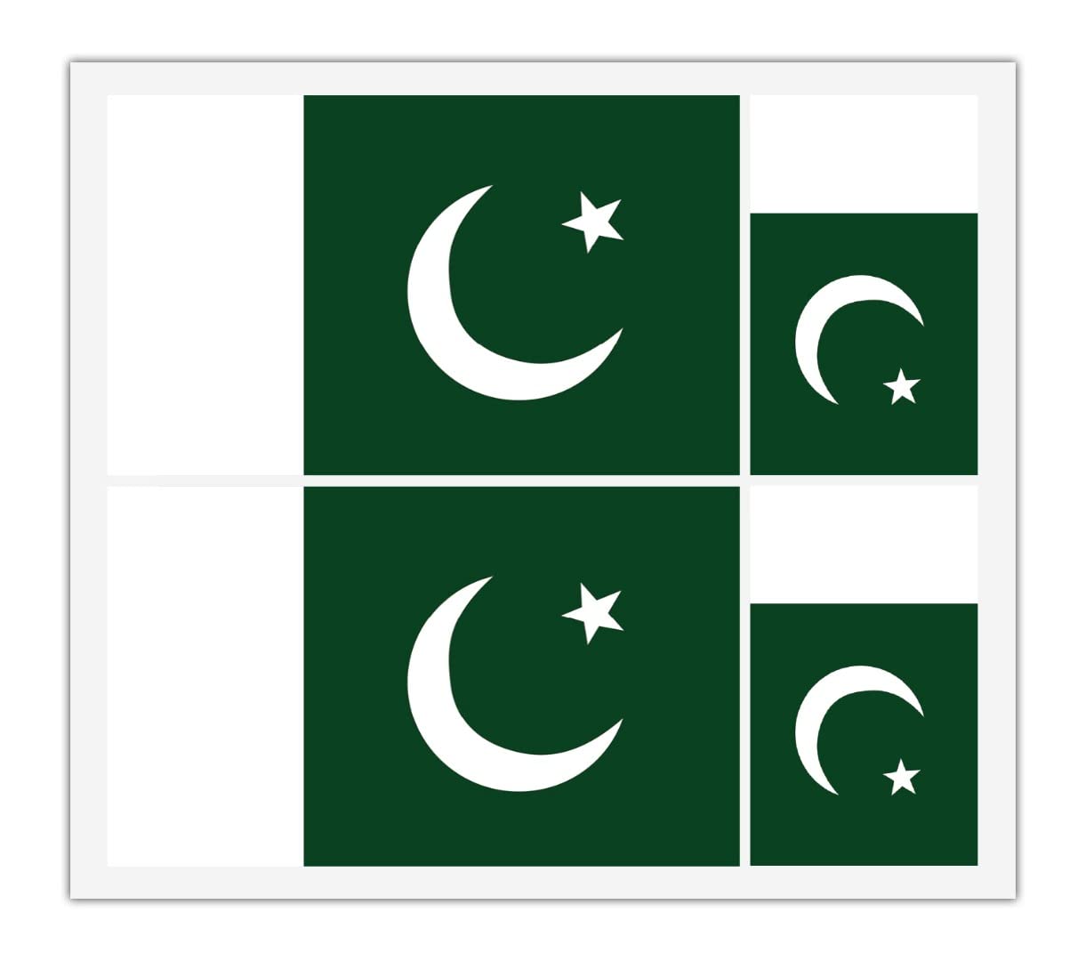 Handmade By Stukk 4 X Pakistan Flag Vinyl Sticker For Car Bumper Mirror Ipad Van Laptop