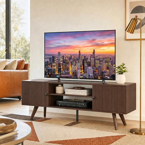 Meuble TV pour Salon de 140 cm Longueur, Meuble TV de Style Moderne avec Rangement, Facile à...