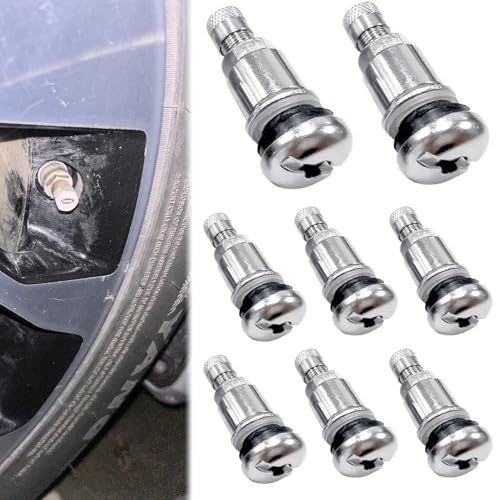 8 Stück Autoreifen Ventil, Metallventile für Alufelgen, Reifenventile Auto, Felgenventil Metall, Autoreifen Ventil 11,3mm, Universal Metallventile für Auto,Motorrad und Fahrradreifen