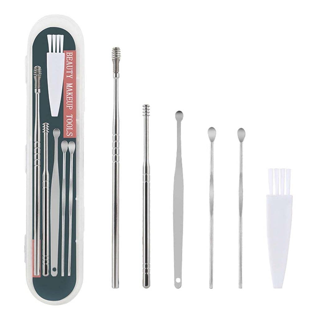 Ear Wax Removal Tool Set 6-in-1 Earwax Removal Kit, Innovative Spring Massage Ear Spoon,Reusable Stainless Steel Ear Pick Tools, Portable Ear Cleaning Kit for Home and Travel-image-32
