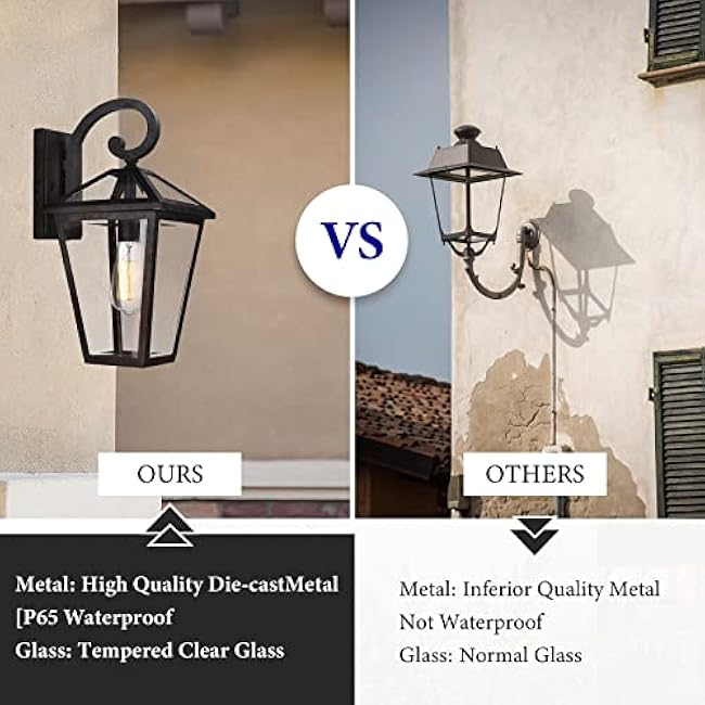 Outdoor Light Fixtures Wall Mount Exterior Wall Lanterns Outside Wall Sconces Front Porch Lights Black