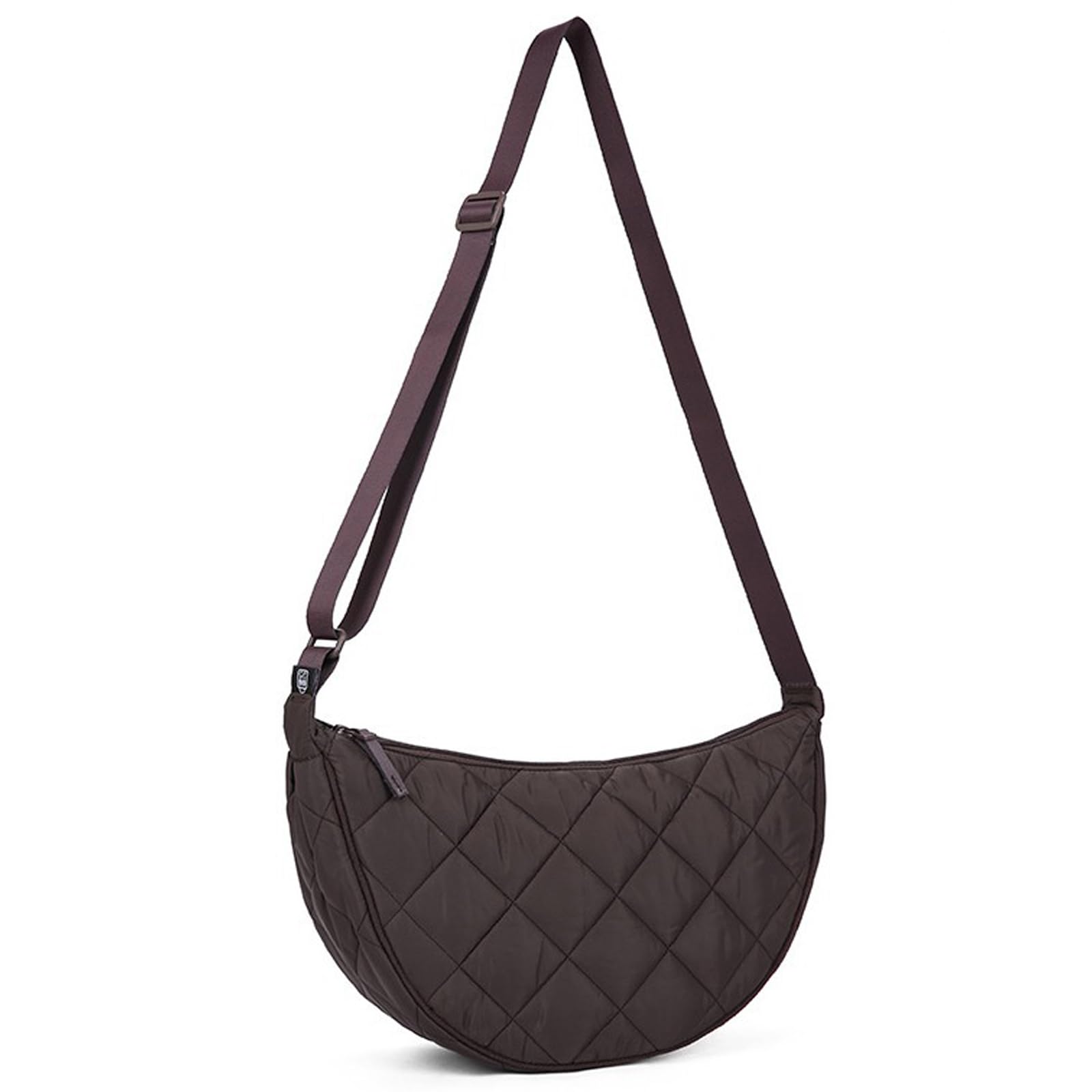 Crossbody Bag Hobo Crescent Bag with Mesh Storage, Women Men Shoulder Purse Dumpling Bag Adjustable Strap (Z-coffee)