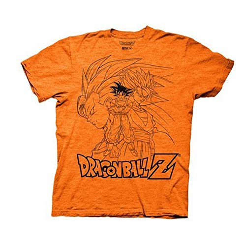 Dragonball Z Goku Collage Outline Adult Orange T-Shirt