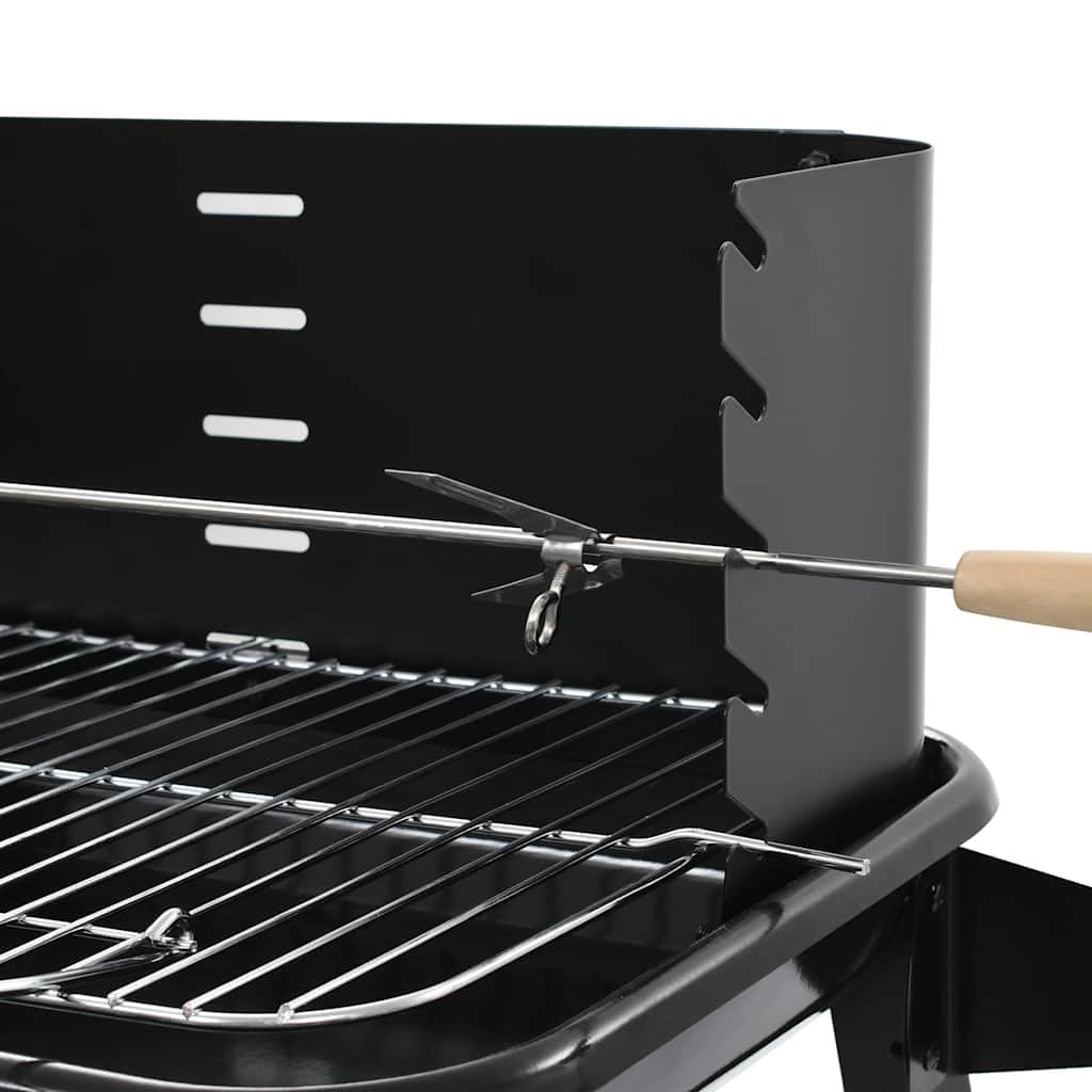 Mangloder Barbacoa de carbón vegetal con ruedas, parrilla de altura ajustable de 71 a 85 cm, 83 x 44 x 87 cm, estante lateral para camping, fiestas, barbacoas al aire libre