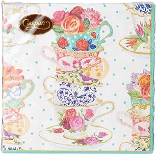 Caspari Tea Cups Luncheon Napkin, Multi-Color