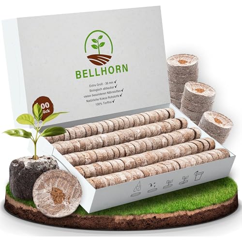 100 Kokos Quelltabletten Anzucht | Bio Quelltabs - 35 mm - torffrei | Anzuchtset Torf-Quelltöpfe Anzuchterde für Samen Stecklinge Kokoserde für Anzucht Aufzucht Pflanzen