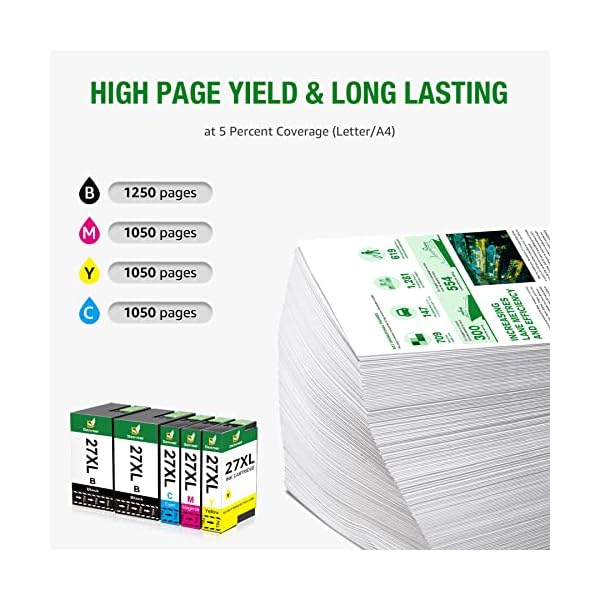Denvoer 27 XL Tintenpatronen kompatibel für Epson 27 27XL Multipack für Espon Workforce WF-3620 WF-3640 WF-7610 WF-7710… – Bild 7