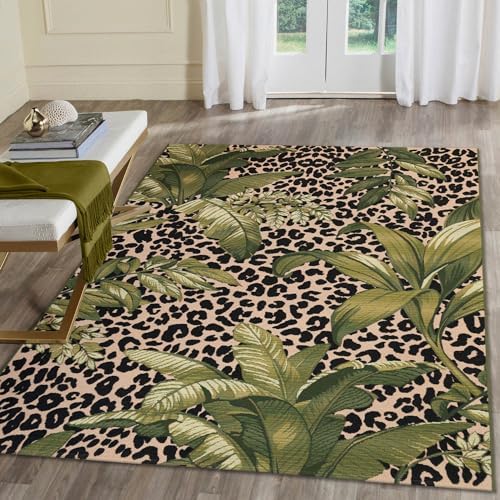 Liora Manne Marina Low Profile Durable Indoor/Outdoor Woven Rug- Safari Green 7'10" x 9'10"