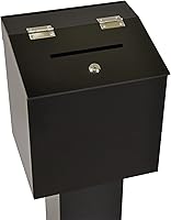 Vista 8 de Kingdom - Caja de sugerencias de pie con candado, caja de colección de acrílico con área de exhibición grande extraíble, ideal para donaciones