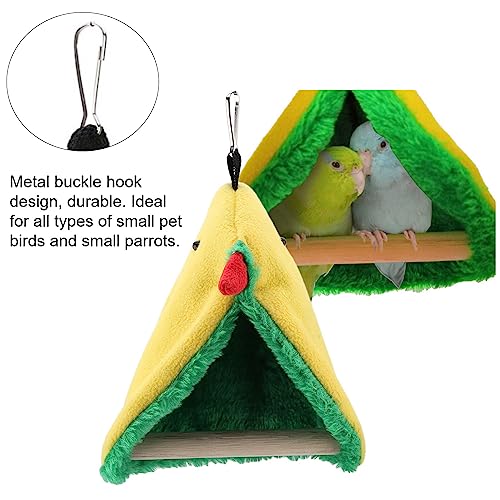 Image of Bird Hammock Bird hut for cage Warm Bird Bed Triangle Plush Hammock Cage Hanging Bird Tent 4.7inch*7.1inch Bird Bed for cage for Birds Parrots Nests