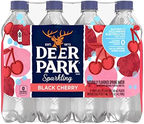 Deer Park Sparkling Water, Black Cherry, 16.91 Fl Oz (Pack of 8)