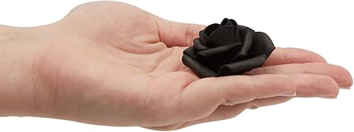 Miniatura 7 de Paquete de 100 flores artificiales negras, rosas falsas de espuma sin tallo para decoraciones, manualidades, ramos (3 pulgadas)