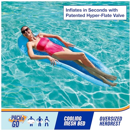 SwimWays, Spring Float Premiun Blue Lounge Chair - Thumbnail 2