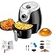 MOZX Friteuse À Air Électrique 4.0L Avec Recette Anglaise, Friteuse Faible En Matières Grasses Sans Huile Avec 13 Outils De Friteuse À Air Différents, Minuteur Et Température Téglable Cuisson Rapide