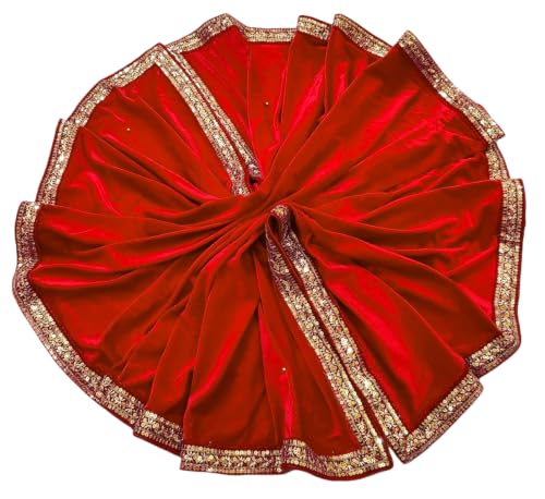 Image of Navti Creations Women's Stole Dupatta In Velvet With Cross Design Border (length -2.25m, Width-75cm)