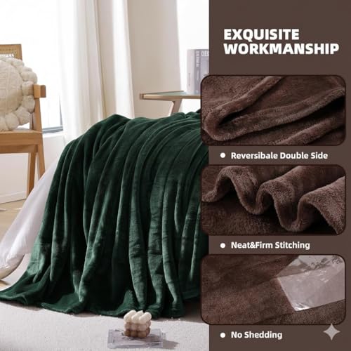 Image of Harleen Blankets, 250 GSM Super Soft Flannel Cozy Blankets for Double Bed, Washable Lightweight Blanket for Couch Sofa Bed Office, Warm Plush Blankets for All Season (90 inchx90 inch) (Green, Double)