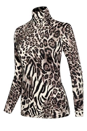 SSOULM Women's Slim Lightweight Long Sleeve Pullover Turtleneck Shirt Top with Plus Size2