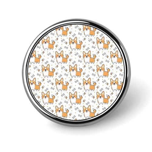 バッジ 円形 徽章 かわいい コーギー 犬柄 缶バッジ 胸章 ピンバッチ ボタンブローチ 25mm おしゃれ ネクタイピン コレクション バッグ飾 帽子 胸飾り かばん掛け 工芸品 取付簡単 男女兼用 プレゼント