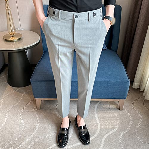 Pantalones clásicos ajustados para hombre sin planchado miniatura 2