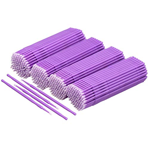 Akstore 400 PCS Disposable Micro Applicators Brush Eyelash Extension Individual Applicators Mascara Brush