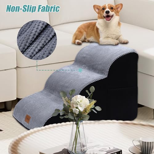 OYX Escadas para cães pequenos, rampa de escadas para cães para camas, sofás ou carros, escadas anti