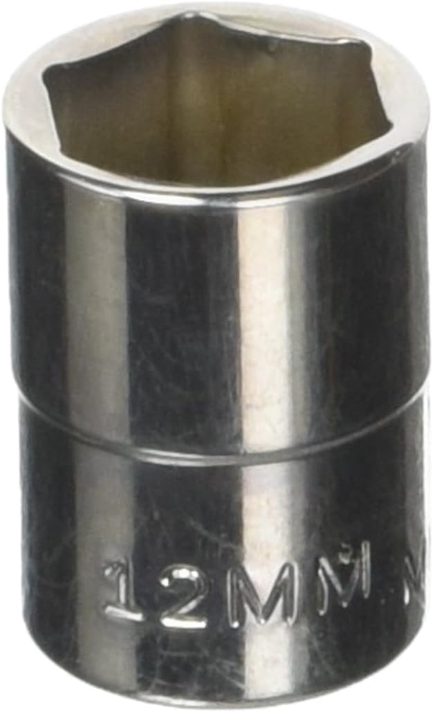 Williams JHWMM-612 SUPERTORQUE 1/4-Inch Drive Shallow Metric Socket, 6 Point, 12MM Size, High-Polished Chrome Finish, Designed For Use On 6 Point Fasteners
