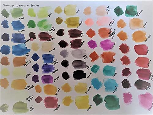 Intriom 22594 Watercolor Brush Pens Assorted Set Colored 49 + 3 Watercolor Brush Pens +8 Watercolor Paper Complete Art Supply Coloring & Inking Markers W/Real Brush Tips & Carrying Case Nontoxic thumb #6