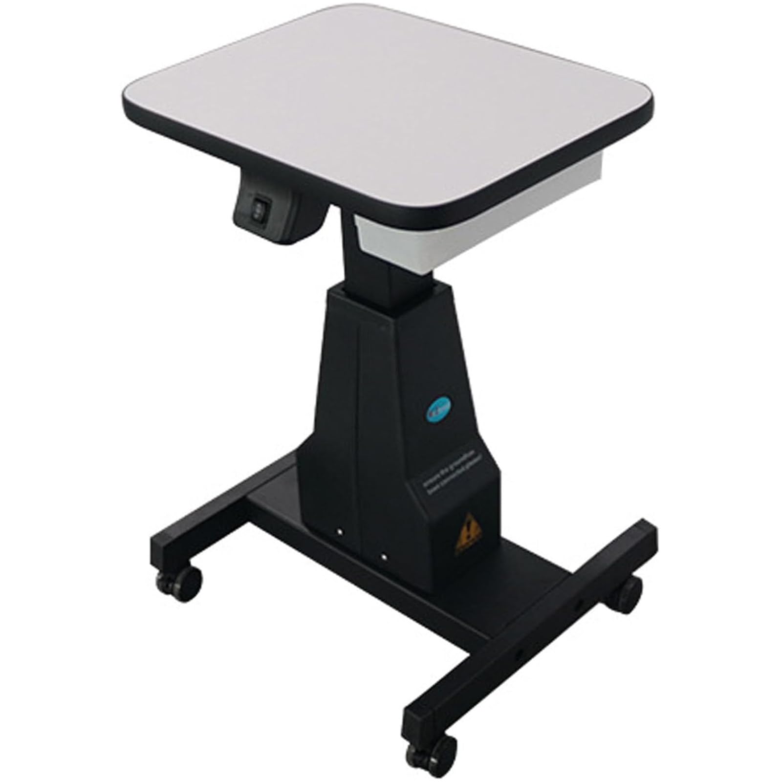 ZenSeFarin Motorized Optical Table Drawer,Electric Lifting Instrument Desk,Lockable Swivel Casters,650-820mm Height Adjustment,75kg Weight Capacity 360° Rotation for Optometry Eyeglass Shops Black