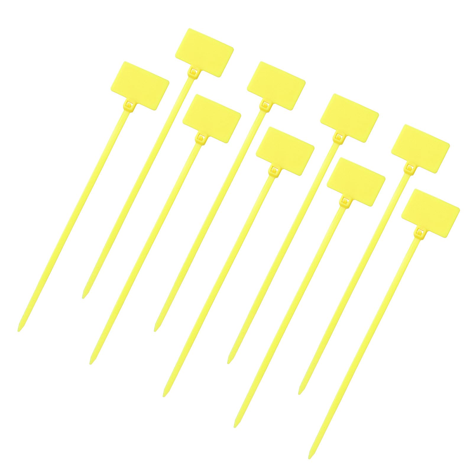 sourcing map 100 Pcs Cable Label Marker Tags, Nylon Cable Zip Tie Tags 4.3 Inch Writable Self-Locking Wire Labels Zip Ties for Organization Marking, Yellow