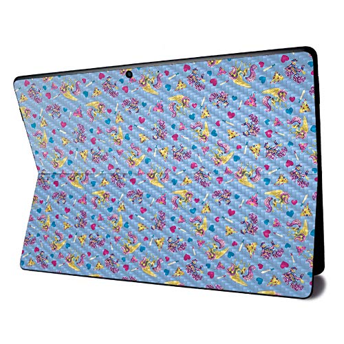 Image of MightySkins Carbon Fiber Skin for Microsoft Surface Pro X - Castle Unicorns | Textured Carbon Fiber Finish | Easy to Apply, Remove, and Change Styles | Made in The USA