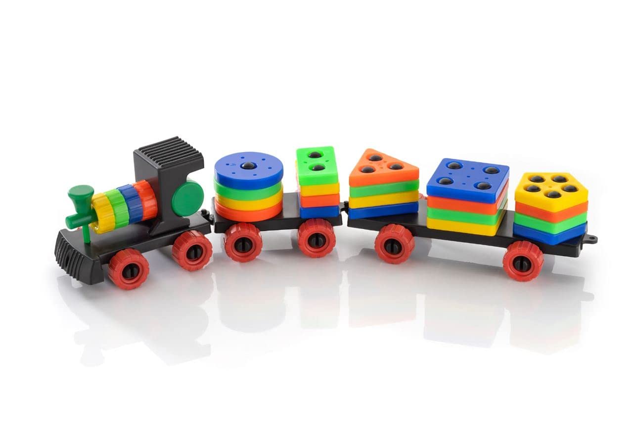 DEOXY Geometric Plastic Train Blocks,Sorting & Stacking Toys for Toddlers & Kids Preschool, Color Stacker Shape Sorter Gift for Toddler Kids (20 PCS) (B0CR6PKDFT) Amazon Price History, Amazon Price Tracker