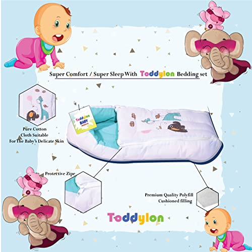 Toddylon-Baby-Net-Bedding-Sleeping-Bag-Gift-Combo-0-6-Months-Blue