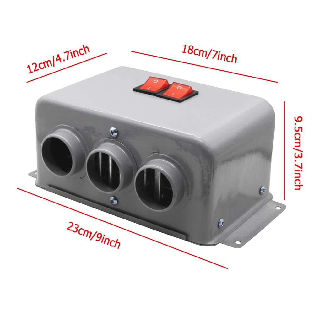 Chauffage électrique 600 W 24 V pour véhicules, camions, Bateaux et UTV. Souffleur, désembueur et dégivreur de Pare-Brise. Fonctionnement Rapide et Silencieux. Idéal pour l'hiver.