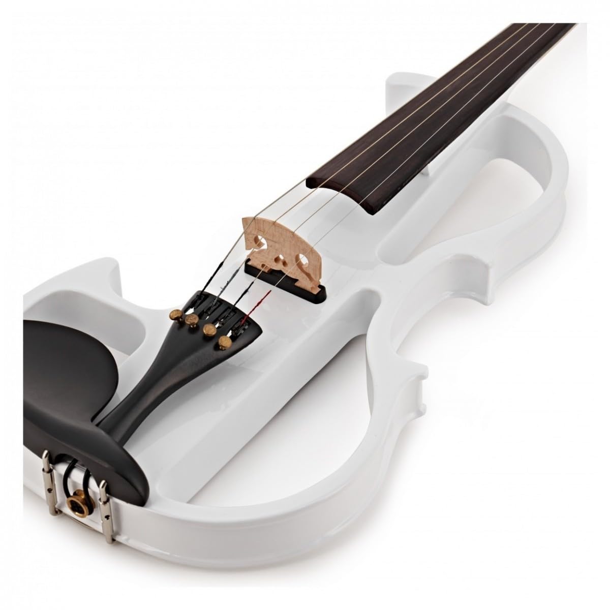 Violino Elettrico 4/4 con Amplificatore e Accessori, Bianco | Pickup attivo per connessione ampli/FX, pickup sotto ponte con controllo tono, leggio e spallaccio inclusi